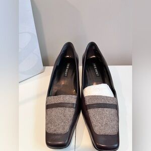 Nine West Women's Black and Gray Tweed Low-Heeled Loafers size 8M